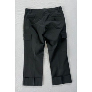 Theory 30105204 Stretch Poly-Cotton Cuffed Cargo Pants. Black, Women's 4. EUC!!